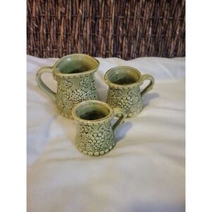 Vintage green ceramic measuring cups